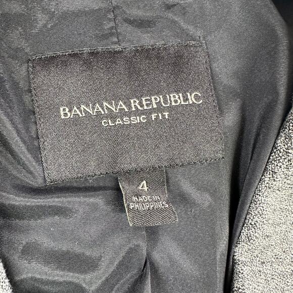 Banana Republic Blazer Womens 4 Gray Classic Fit Single Button Professional Work - Picture 3 of 10